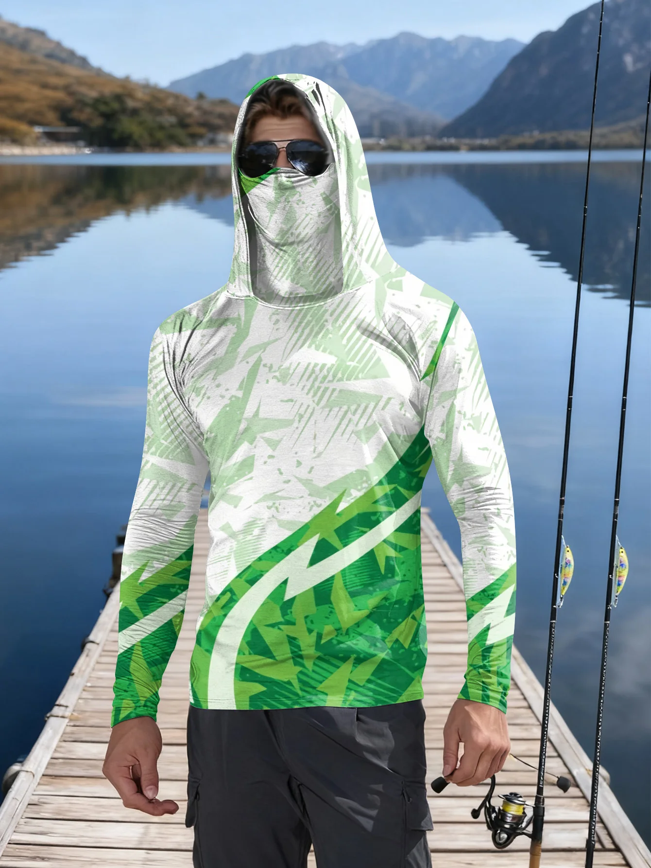 Mens Fishing Shirt Hooded UPF  - đánh giá và giá Rash Guard