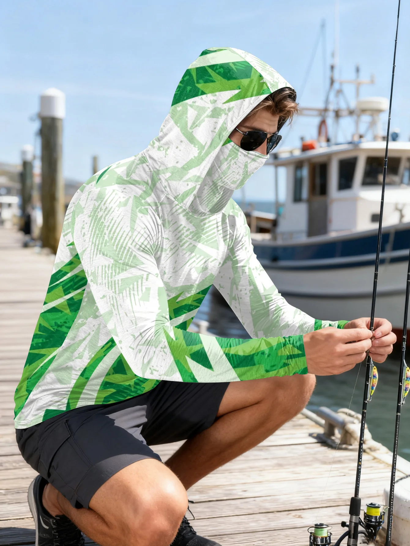 Mens Fishing Shirt Hooded UPF  - đánh giá và giá Rash Guard