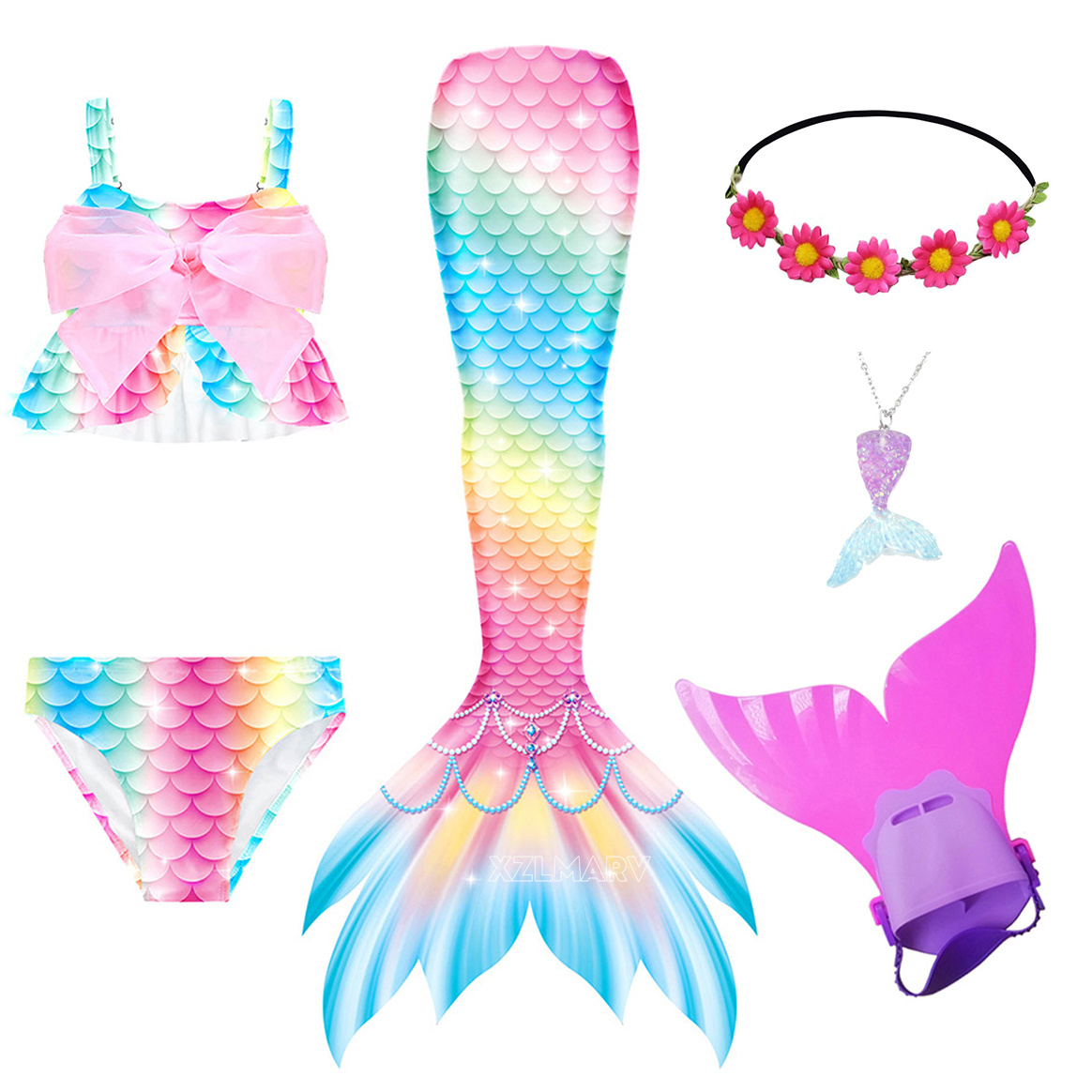 Girls Swimming Mermaid Tail Gi - đánh giá và giá Flippers Swimming
