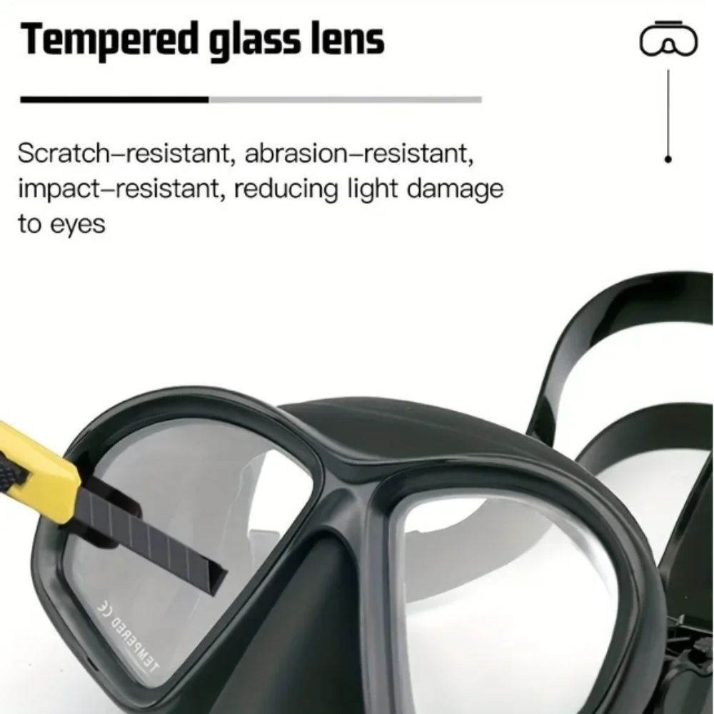 Tempered Glass Freediving Mask - đánh giá và giá Snorkel Set