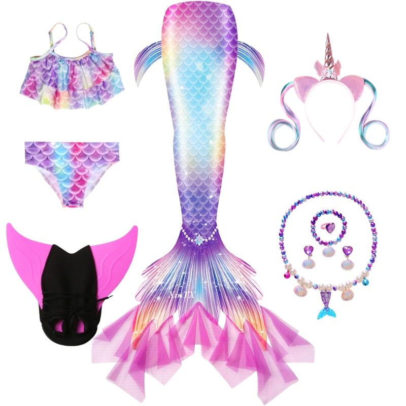 Mermaid Costume for Girl Merma - đánh giá và giá Swim Fins