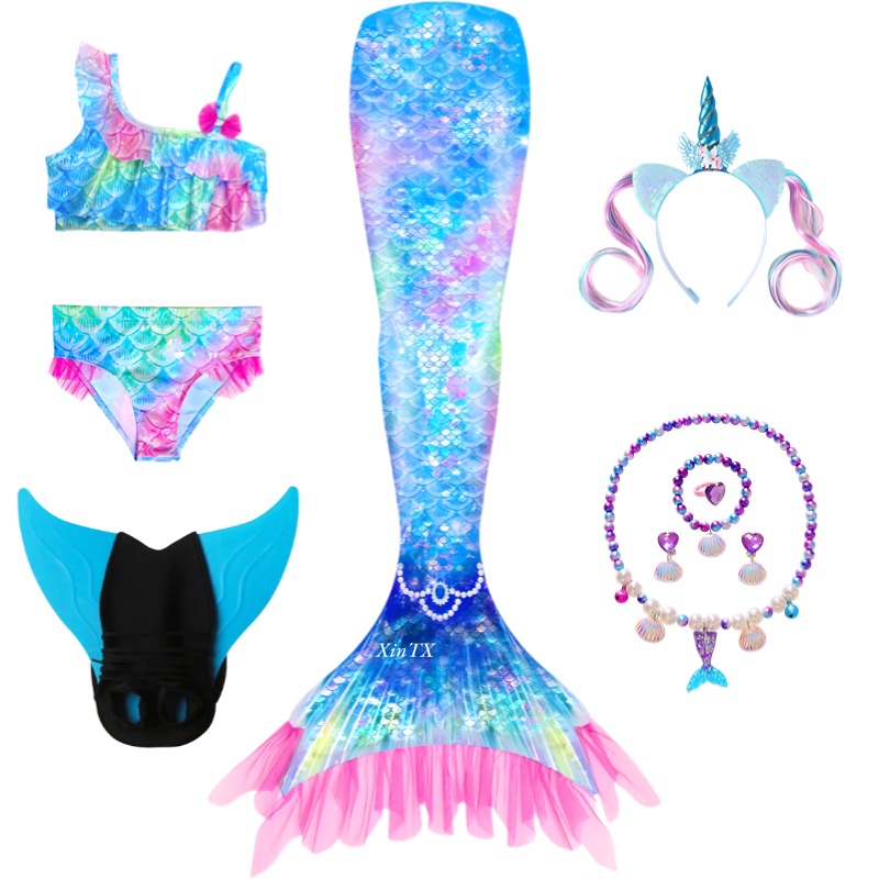 Mermaid Costume for Girl Merma - đánh giá và giá Swim Fins